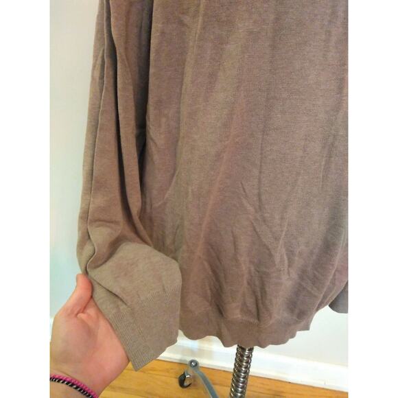 FYNCH-HATTON SUPERFINE COTTON Men's 3XL V Neck Brown Sweater Jumper - Picture 4 of 12